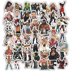 60pcs WWE Wrestling Cartoon Stickers for Laptop, Phone, Scooter, Suitcase, Water Bottle, Stationery, Refrigerator (Online Order Only)
