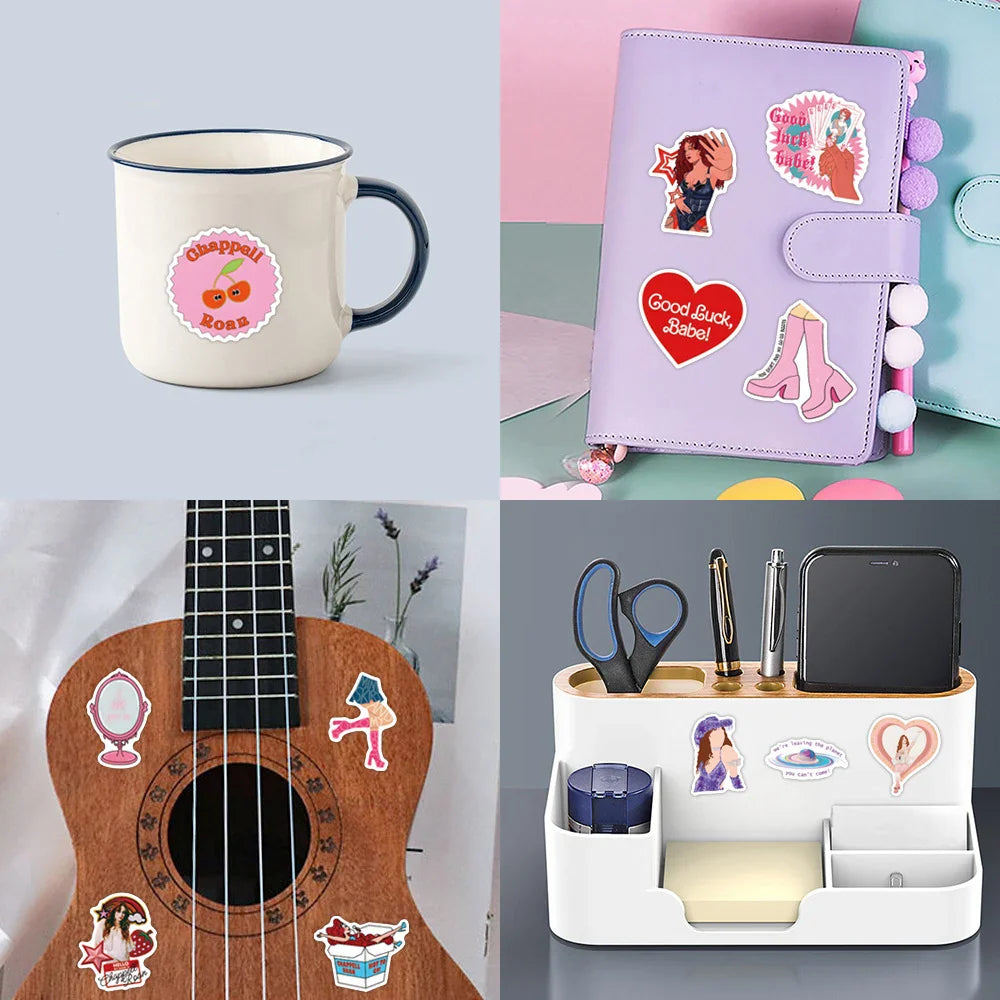 10/30/55PCS Star Singer Chappell Roan Stickers Cartoon Decals DIY Laptop Notebook Phone Suitcase Wall Waterproof Sticker Toys (ONLINE ORDER ONLY)