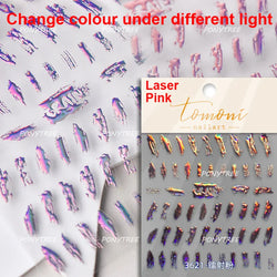 Silver Star Moon Clock Watch Cherry Love Heart Bowknot Gird Irregular Lines Dot Liquid Lava Nail Art Stickers Manicure Decals (ONLINE ORDER ONLY)