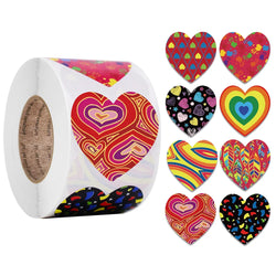 500Pcs Heart Shaped Stickers Seal Labels Stickers Scrapbooking Gift for Package and Wedding Decoration Stationery Sticker (ONLINE ORDER ONLY)