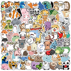 50/100pcs Cute Cartoon Little Animals Stickers Kids Toy Waterproof Graffiti For Laptop Water Bottle Phone Bicycle Car Decals (ONLINE ORDER ONLY)