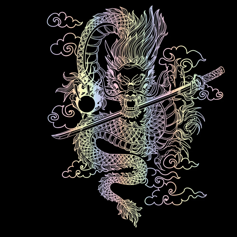 Japane Anime Detachment Car Sticker For Katana And Black Dragon Decoration Movement Style Die Cutting Waterproof PVC Vinyl Decal (ONLINE ORDER ONLY)