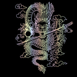Japane Anime Detachment Car Sticker For Katana And Black Dragon Decoration Movement Style Die Cutting Waterproof PVC Vinyl Decal (ONLINE ORDER ONLY)