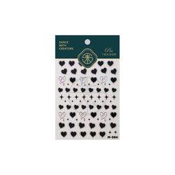 Black Punk Star Heart Laser Stroke Dark Wind Sexy Water Droplet Delicate Adhesive Nail Art Decorations Stickers Manicure Decals (ONLINE ORDER ONLY)