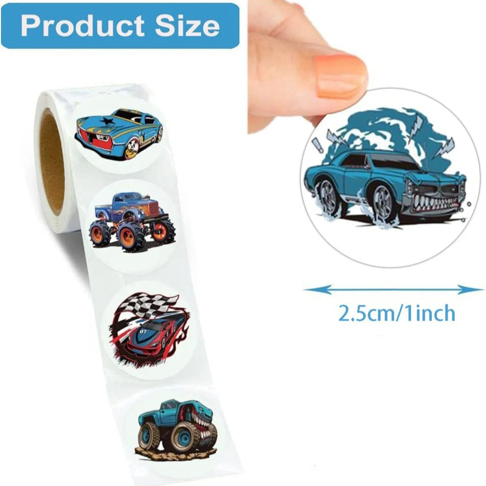 100-500pcs Car Toy Cars and Vehicles Shaped Sticker Decoration Gift Box Sticker Label Stationery Sticker 2.5cm/1inch (ONLINE ORDER ONLY)