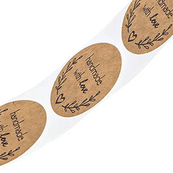 100-500pcs Round Natural Kraft Handmade Stickers Scrapbooking For Package Adhesive Thank You Sticker Seal Labels Stationery (ONLINE ORDER ONLY)