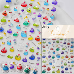 Chic Cute Cheese Ice Cream Pudding Bowknot Strawberry Muffin Stars Cake Embossed Heart Adhesive Nail Art Sticker Manicure Decals (ONLINE ORDER ONLY)