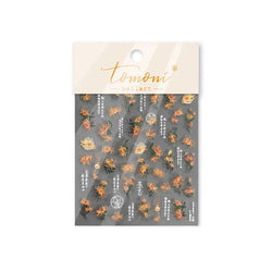 Antique Changle Flower Chrysanthemum Jade Pendant Feathers Green Leaf Adhesive Nail Art Stickers Flat Embossment Manicure Decals (Online Order Only)