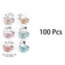 100-500 Pcs New Cartoon Animals Stickers Sealing Labels for Teacher Kids Child Stationery Thank You Business Inch 2.5cm Kawaii (ONLINE ORDER ONLY)