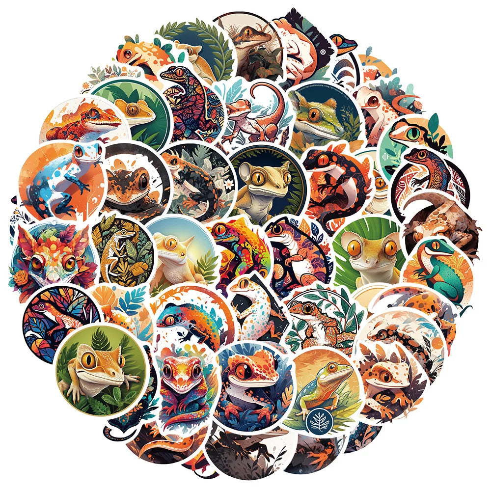Cartoon Reptile Stickers for Suitcase, Skateboard, Laptop, Phone - 10/30/50Pcs Decal Set (ONLINE ORDER ONLY)
