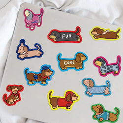 50Pcs Cartoon Dachshund Graffiti Stickers for DIY Desk Guitar Computer Refrigerator Creative Sausage Dog Waterproof Sticker﻿ (ONLINE ORDER ONLY)