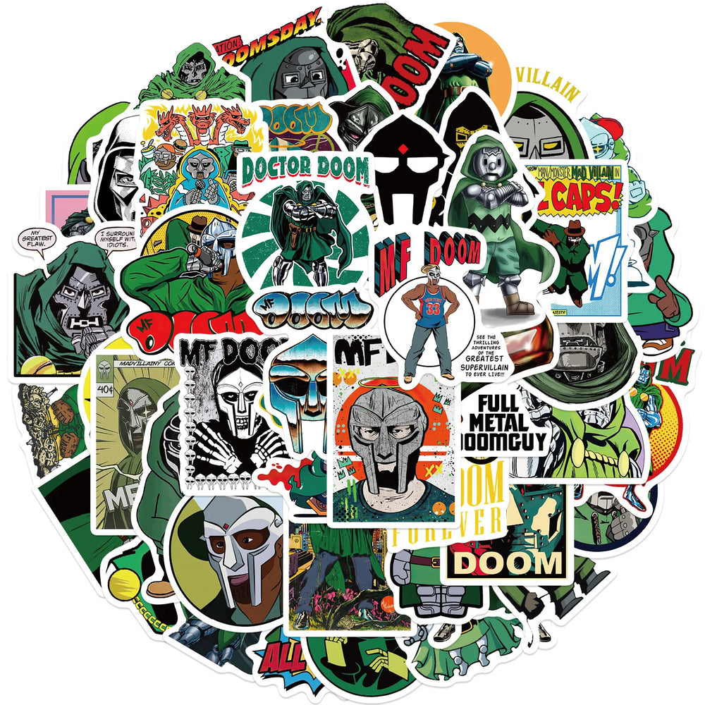 Mf Doom Stickers Pack: Snowboard, Laptop, Luggage, Car, Fridge, DIY Vinyl Decor (ONLINE ORDER ONLY)