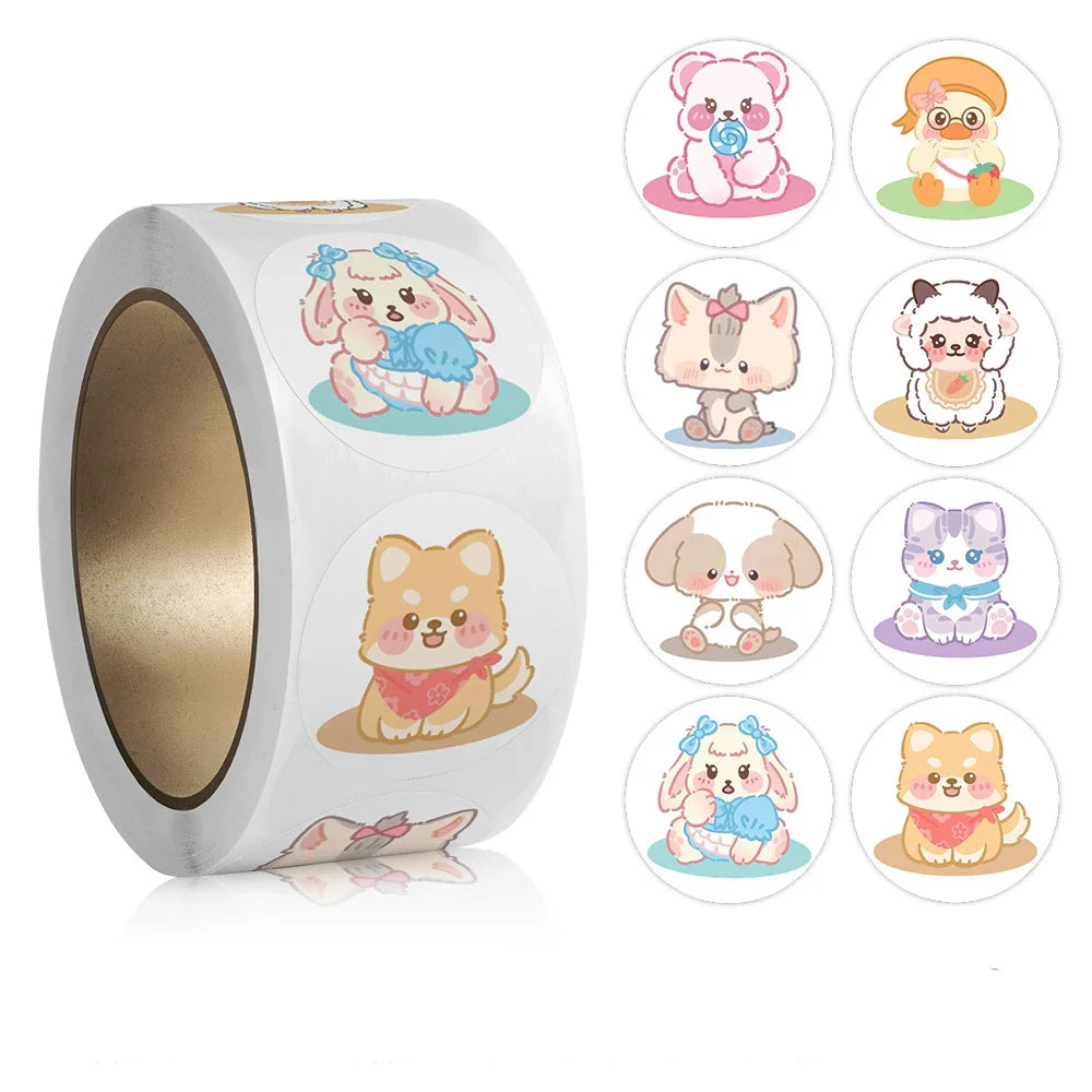 100-500pcs Cartoon Animal Children Sticker Label Cute Toy Game Adhesive Labels Sticker DIY Gift Sealing Label Decoration (ONLINE ORDER ONLY)