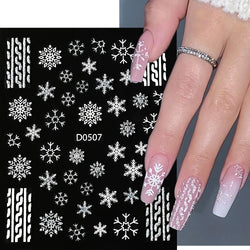 1pc Christmas Nail Sticker 3D Gold Glitter Snowflake Elk Penguin Bells Design Adhesive Nail Slider Decals Winter Manicure Decor* (Online Order Only)