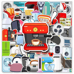 50Pcs Cartoon Waterproof Vinyl Stickers for Furniture, Skateboard, Snowboard (Online Order Only)