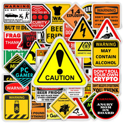 Funny Weird Warning Stickers Yellow Cartoon DIY Toy Gift Graffiti Decal for Phone Luggage Laptop Bottles Scrapbook Waterproof (ONLINE ORDER ONLY)