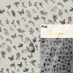 Hot Stamping Purple Line Love Heart Lace Bowknot Chain Branches Star Flower Leaf Butterfly Plant Flower Nail Art Stickers Decals (Online Order Only)