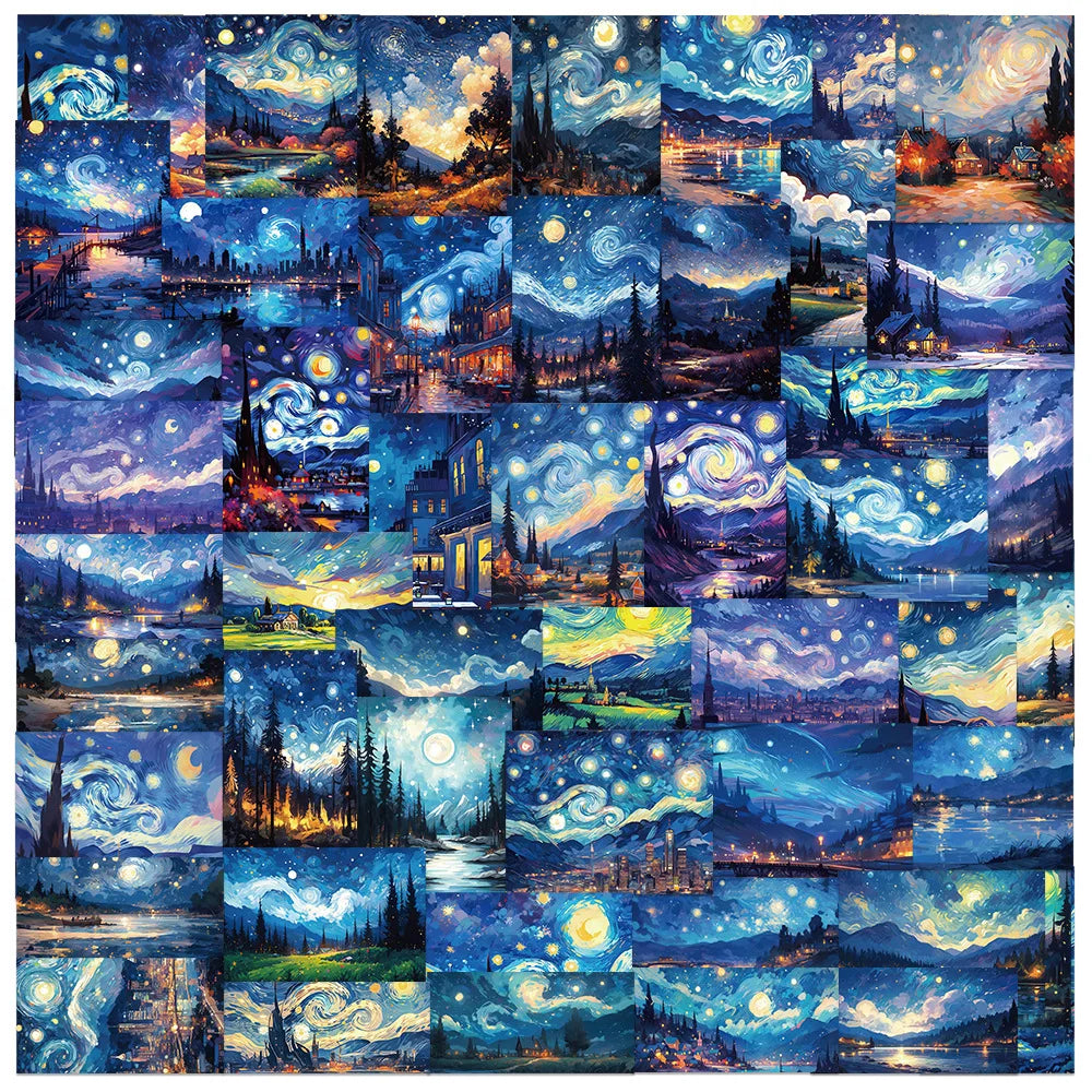 Starry Sky Stickers 10/25/50pcs for Scrapbook, Luggage, Water Bottle, Phone, Laptop, Guitar (Online Order Only)