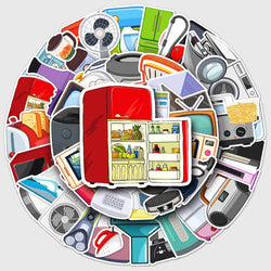 50Pcs Cartoon Waterproof Vinyl Stickers for Furniture, Skateboard, Snowboard (Online Order Only)
