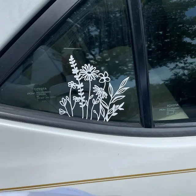 Wildflower Car Stickers Decoration Bumper Rear Window Fashion Stickers Plant Lover Creative Sport PVC Vinyl Decals (ONLINE ORDER ONLY)