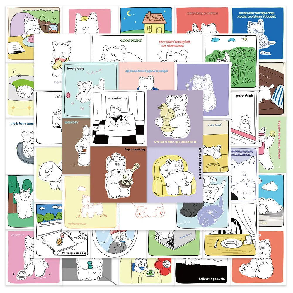 10/20/40PCS West Highland Dog White Terrier Sticker Packs (ONLINE ORDER ONLY)