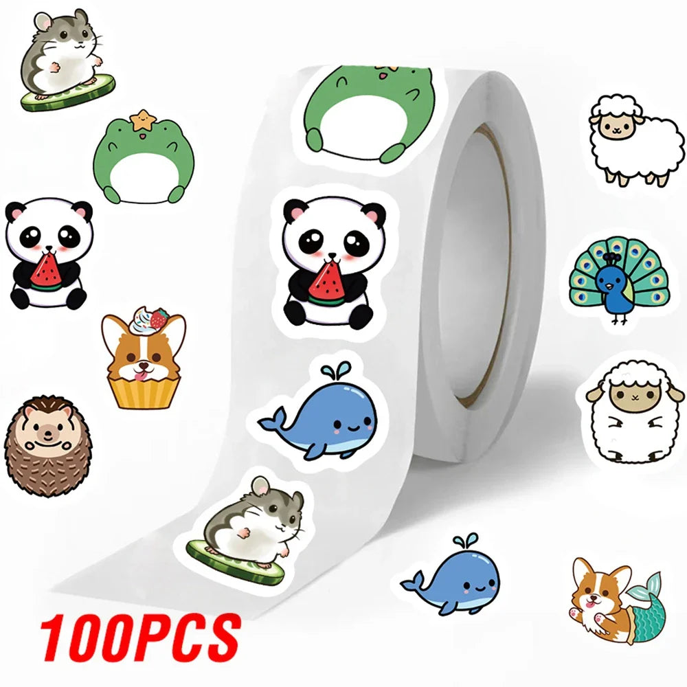 100-500pcs Cute Reward Stickers Animals Sticker For Kids Motivational Star Decals For School Teacher Student Stationery (ONLINE ORDER ONLY)