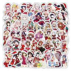 10/30/60PCS Christmas Cartoon Beauty Personality Graffiti Creative Sticker Toy Skateboard Guitar Computer Refrigerator Decals (Online Order Only)