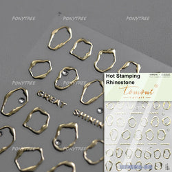 French Lines Gemstone Necklace Gilding Light Luxury Pearl Self Adhesive Nail Art Decorations Stickers Manicure Decals Wholesale (ONLINE ORDER ONLY)