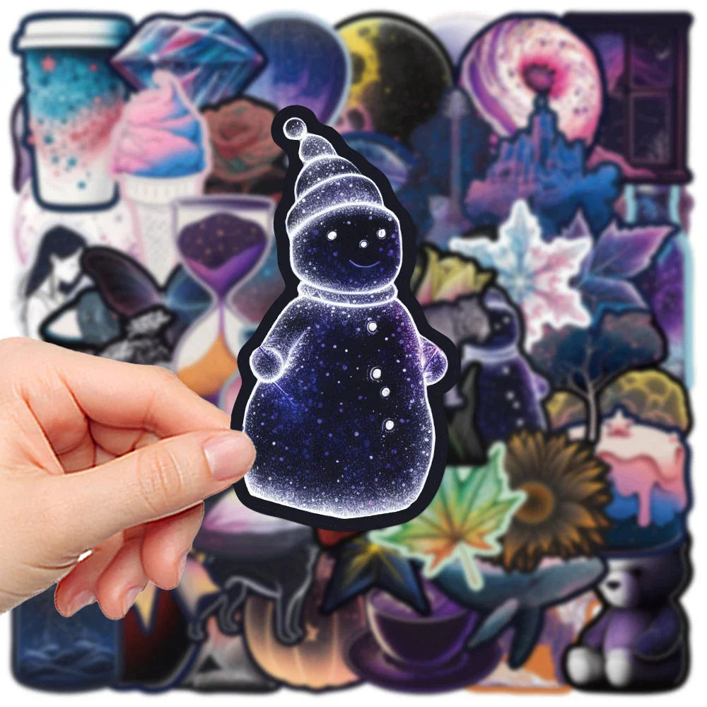 Cute Astral Girl Cartoon Stickers Pack - Laptop, Fridge, Notebook Decals, Aesthetic Kids Toys (ONLINE ORDER ONLY)