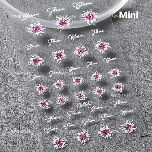 Cute Bee Honey Jar Daisy Flowers Gather Honey Pot Love Heart Green Leaves Reliefs Self Adhesive Nail Art Stickers Manicure Decal (ONLINE ORDER ONLY)