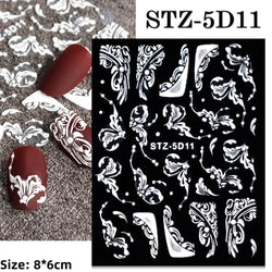 5D Embossed Gingerbread Man Nail Art Sticker Cute Christmas Winter Santa Claus Snowflake Elk Engraved Slider Manicure Decoration (ONLINE ORDER ONLY)