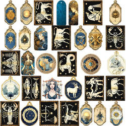 10/38pcs Vintage Twelve Constellations Graffiti Stickers Cartoon Decals Laptop Notebook Phone Waterproof Sticker Kid Classic Toy (ONLINE ORDER ONLY)