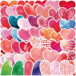 Kawaii Heart Stickers 10/25/50pcs for Scrapbook, Water Bottle, Laptop, Guitar, Car (ONLINE ORDER ONLY)