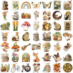50pcs Retro Aesthetic Animals Cartoon Stickers for Travel Luggage Notebook Guitar Laptop Phone Stationery Water Bottle (ONLINE ORDER ONLY)