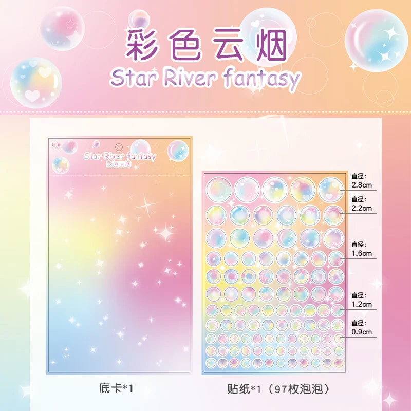 1pcs Cute Colorful Bubble Series Stickers Ins Basis Dot Laser Decoration Sticker Diary Scrapbooking DIY Album Kawaii Stationery (ONLINE ORDER ONLY)