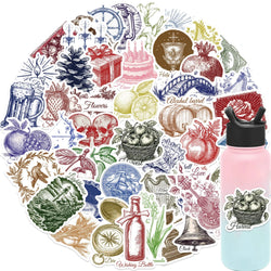 50pcs Retro Decorative Goods Aesthetic Stickers Waterproof Graffiti Sticker For Laptop Luggage Guitar Skateboard Vinyl Decals (ONLINE ORDER ONLY)