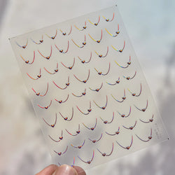 Mini Love Heart Arc Curved Line French Style Minimalist Colourful Self-adhesive Nail Art Decorations Stickers Manicure Decals (Online Order Only)
