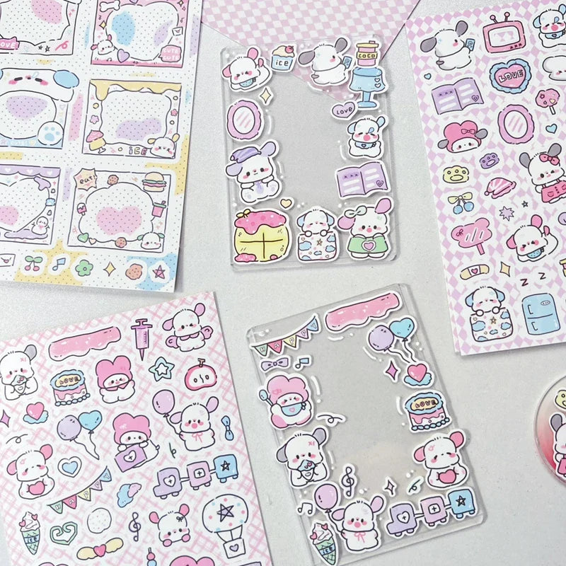Korean Ins Cute Graffiti Puppy Stickers Planner Journal Collage DIY idol card Scrapbooking Decoration Sticker Kawaii Stationery (Online Order Only)
