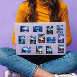 10/30/50PCS Cartoon Starry Sky Paint PVC Sticker Aesthetic Decoration Scrapbooking Sketchbook Korean Stationery School Supplies (ONLINE ORDER ONLY)