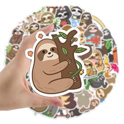 10/30/50PCS Cute Sloth Cartoon Stickers Kawaii Animals Decals Graffiti Toys DIY Skateboard Laptop Phone Fridge Car Kids Sticker (ONLINE ORDER ONLY)