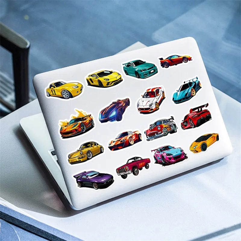 10/30/50PCS Cute Cool Car PVC Sticky Sticker Aesthetic DIY Korean Stationery Decoration Scrapbooking School Supplies for Kids (ONLINE ORDER ONLY)