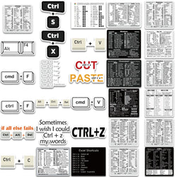 30PCS Shortcut Key Tips Waterproof Computer Sticker DIY Keyboard ipad Laptop And Desktop Student Gift Decoration Toy Sticker (ONLINE ORDER ONLY)