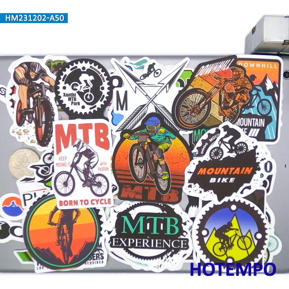 20/30/50Pieces Extreme Sport MTB Down Hill Mountain Bike Stickers for Helmet Bicycle Car Motorcycle Luggage Phone Laptop Sticker (Online Order Only)