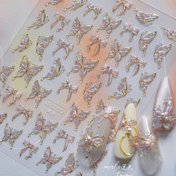Bowknot Ribbon Butterfly Jelly Shiny Sparkling Delicate Charming Bow Tie 5D Nail Art Decorations Stickers DIY Manicure Decals (ONLINE ORDER ONLY)