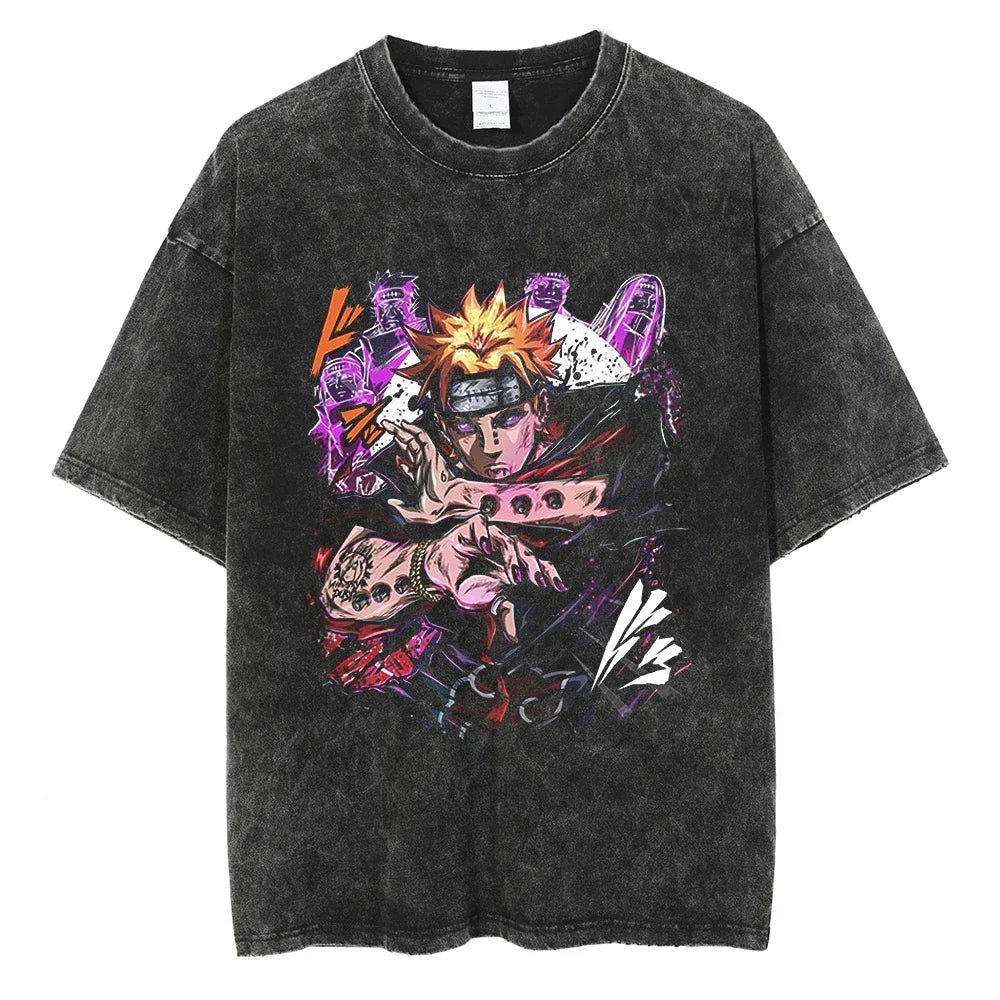 Naruto Rock Lee Streetwear T Shirt Vintage Washed Black (ONLINE ORDER ONLY)
