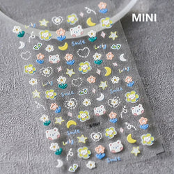 Bowknot Glove Socks Elk House Gingerbread Man Self Adhesive Nail Art Stickers Snowflake Christmas Tree Rhinestone Manicure Decal (Online Order Only)
