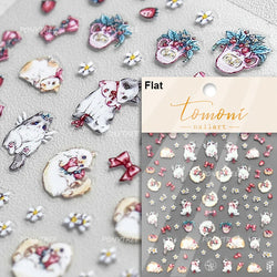Lovely Cartoon Halo Dyeing Cat Bowkbot Paw Kitten Star Love Charming Self Adhesive Nail Art Sticker Cute Animals Manicure Decal (ONLINE ORDER ONLY)