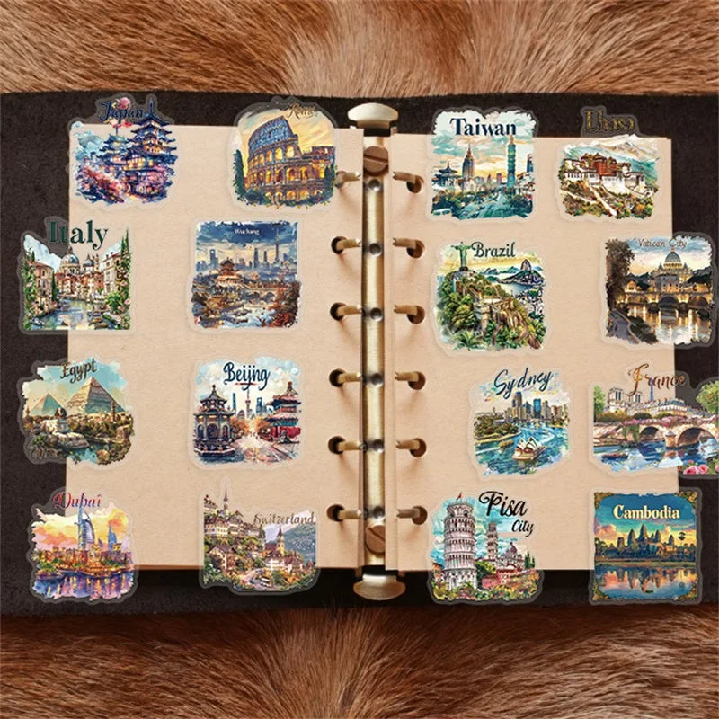50PCS Cartoon City PET Sticker Aesthetic Decoration Scrapbooking Korean Stationery DIY Hand Accounting Tools Supplies for Kids (ONLINE ORDER ONLY)