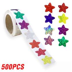 100-500pcs Glitter Star Stickers for Kids School Teacher Reward Sticker Party Decor Small Business Label Scrapbooking Stickers (Online Order Only)