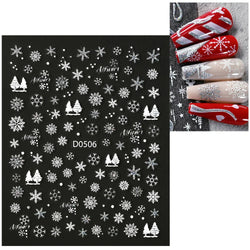 1pc Christmas Nail Sticker 3D Gold Glitter Snowflake Elk Penguin Bells Design Adhesive Nail Slider Decals Winter Manicure Decor* (Online Order Only)